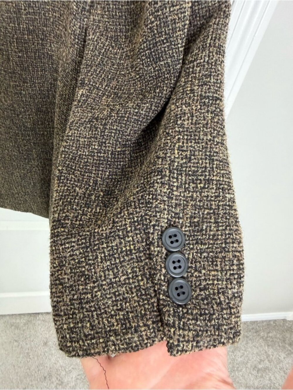 Giorgio Armani Le Collezioni Vintage Three Button Wool Blazer Size 40R Brown 80s - Picture 4 of 11